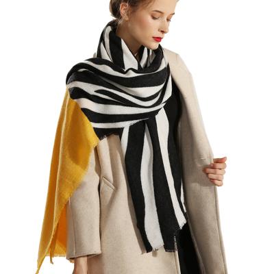 China 2021 New Style Thick Fashion Women's Acrylic Acrylic Winter Striped Scarf Long Warm for sale