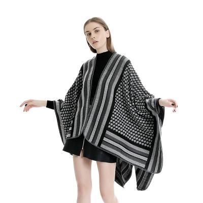 China 2021 Fashion Printing Hot Elegant New Women Warm Stripe Rhombus Winter Cashmere Scarf for sale