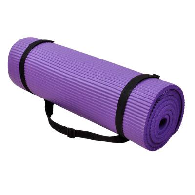 China Durable Gym Exercise Equipment Gymnastic Eco Friendly NBR Custom Logo Yoga Mat With Stance Line for sale