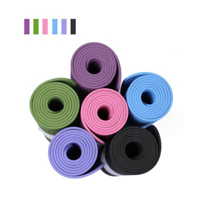 China Custom Printed Logo Design Logo Thick 6mm Tape Yoga Non Slip Mats Durable Eco-Friendly Anti Slip Mats With Carrying Strap for sale