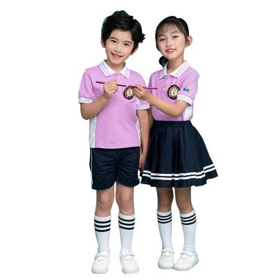 China Children Suits School Uniforms Patterns School Uniforms Summer Custom Complete Chinese Pants Child Kindergarten School Uniforms for sale