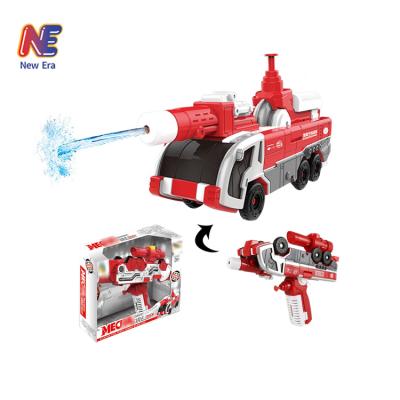 China Toy Novelty Water Gun Deformable Fire Fighting Truck Deformation Car Educational Toys for sale