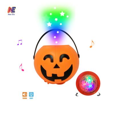 China Flashing Colors Flashing Light Pumpkin Decoration Party Toy LED Light Up Halloween Buckets With Noises for sale