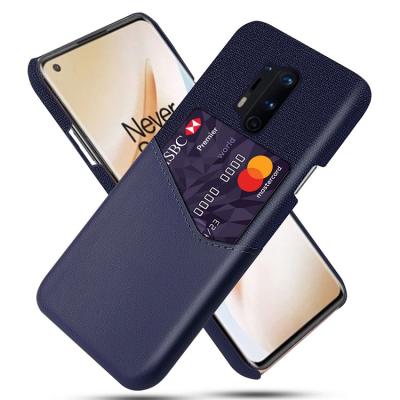 China Perfect Fit Business Style Fabric Case With Card Slot Back Cover Leather Case For OnePlus 8/8Pro Slim Back Case for sale