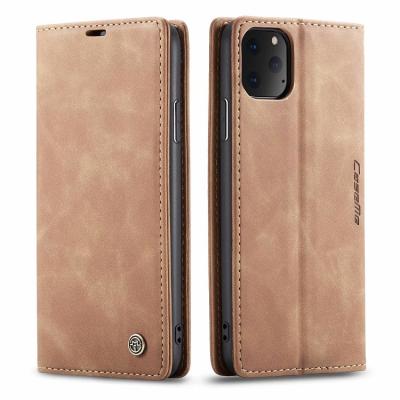 China Hot Retro Perfect Fit Flip Magnet Case Leather Book Case For Pro Business iPhone 11 Magnetic Flip Leather Case for sale