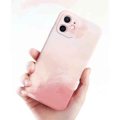 China New arrival figura sticker TPU+water style colorful case soft TPU case for iphone 12 with full camera protector for sale