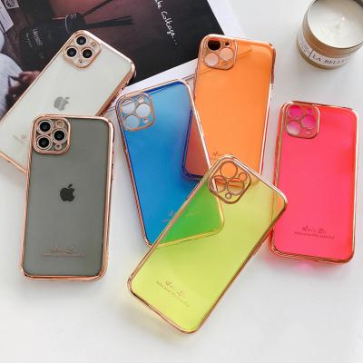 China Colorful Fashion Dustproof Fluorescent TPU Case Soft Cell Phone Case For iphone 11pro for sale