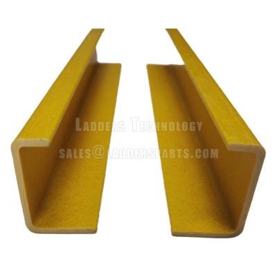 China Rear View FRP Industrial Scale A Rail Profiles, Fiberglass Material C Channel, 80x30x3mm for sale