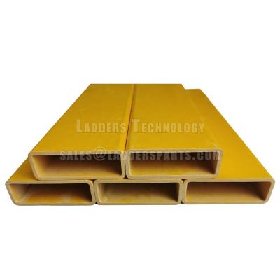 China Red and Yellow Ladder FRP Industrial EN131 Aluminum and Fiberglass Box Material, Heavy Duty Profiles 70x25x3mm for sale