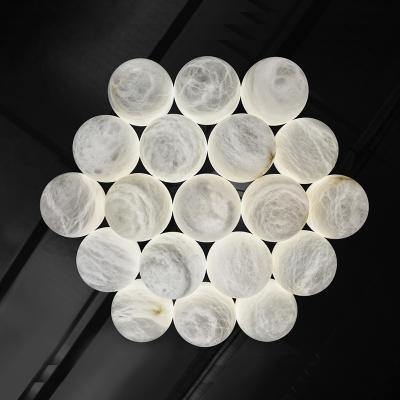 China New Chinese modern modern brass marble dining room bedroom Nordic single droplight designer stair chandelier for sale