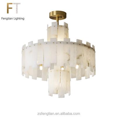 China Modern all alabaster copper light chandelier simple design living room personality simple design bedroom restaurant postmodern lamps for sale