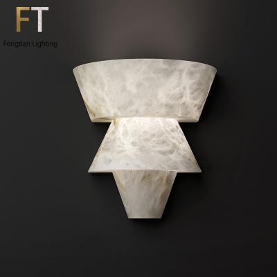 China Modern design alabaster modern living room TV background wall lamp bedroom bedside luxury wall lamp for sale