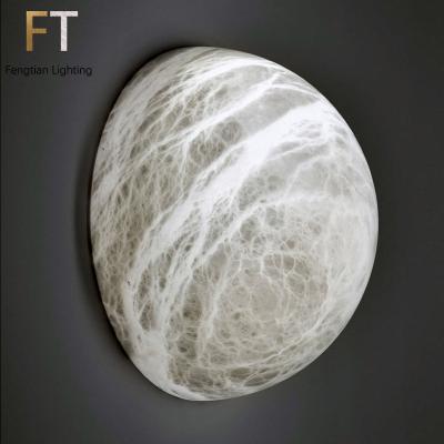 China Modern Design Half Sphere Alabaster Modern Living Room TV Background Wall Corridor Bedroom Doll Luxury Wall Lamp for sale