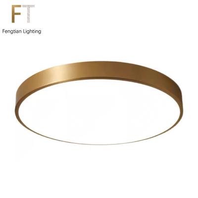 China Nordic modern gold simple round rectangular LED living room ultra-thin bedroom ceiling lamp for sale