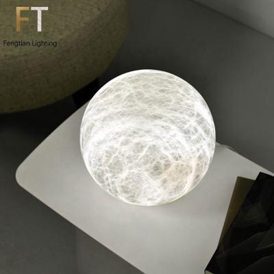 China LED Alabaster Lamp Modern Lamp Outdoor Mounted Luxury Copper Single Round Desk Lamp Study Bedroom Living Room Lamp for sale