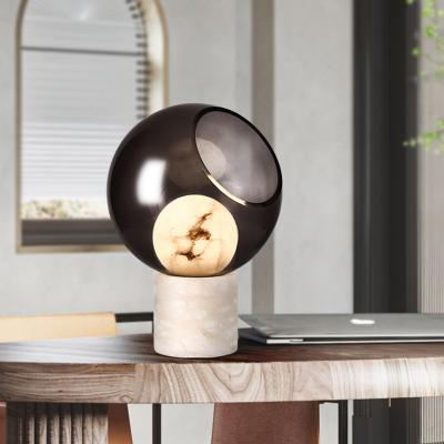 China Surface mounted alabaster modern designer lamp Nordic postmodern creative marble desk lamp for sale