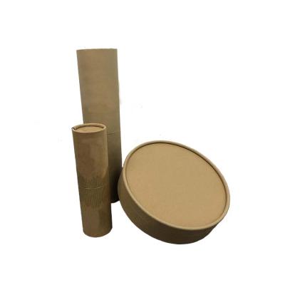 China Handmade Custom Logo Packaging Paper Tube Environmental Friendly Brown Paper Canister Cylinder Paper Tube for sale