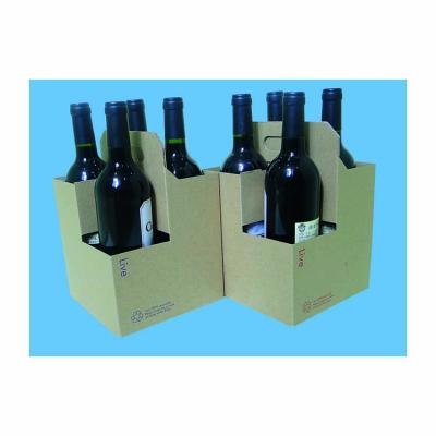 China Recycled Materials Custom Color Printed Wine Carrie Recycled Kraft Paper Corrugated Box Beer Bottle Carrier Carrier Rack for sale