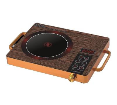 China Grain Infrared Style Wooden Double Household Cooker 2200W Ring With Button Infrared Cooker Accessories for sale