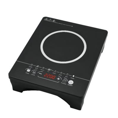 China Household Induction Cooker Style 2200W Single Black Touch Board Style High Power Crystal Induction Cooktop for sale