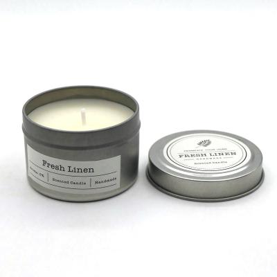 China Romantic professional candlelight custom round scented candle tins container, hot sales candle tins with lid for sale