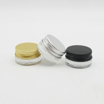 China New Eco-friendly Recyclable Empty Amber Glass Face Cream Jar Eye Cream Container With Lid for sale