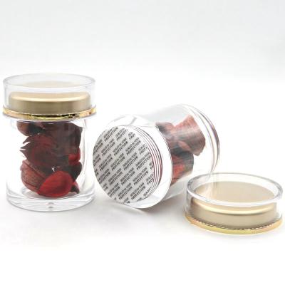 China Leak proof factory hot sale acrylic with gold lid saffron bakhoor incense powder jar for sale