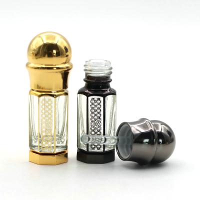 China Glass Rod Bottle 3ml 6ml 12ml Empty Octagonal Perfume Oil Bottle Arabian Oudh Oil Fragrance For Essential Oils Aromatherapy for sale