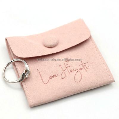 China Recyclable Flapper Suede Bowknot Envelope Luxury Cosmetic Bag Design Thick Perfume Jewelry Pouch With Magnetic Button for sale