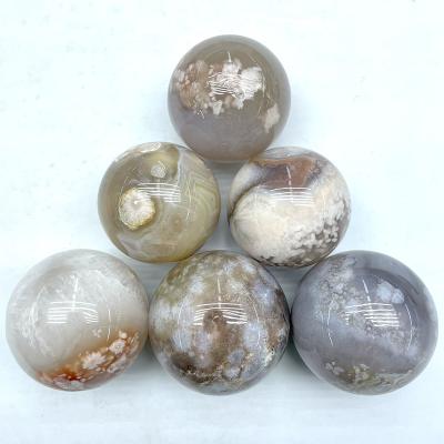 China China Wholesale Crystal Sphere Sakura Cherry Blossom Agate Flower Crystal Ball for sale