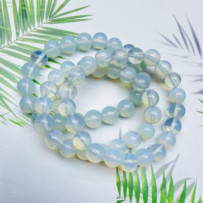 China Natural Europe Napoln Gemstone Beads 4/6/8/10/12mm White Opalite Beaded Crystal Bracelet for sale