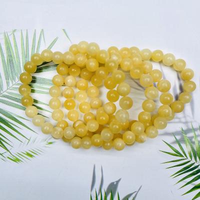 China Honey Calcite Stone Crystal Gemstone Fashion Jewelry Men's and Women's Gift Energy Meditation Natural China Bangle Indian Bracelet for sale