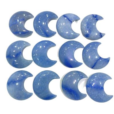 China China Wholesale Natural Healing Crystal Moons Carvings High Grade Lace Agate Blue Moon for Decoration for sale