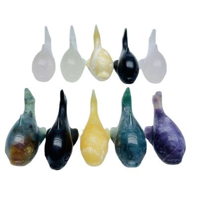 China China Wholesale High Quality Natural Animal Crystals Carving Clear Quartz Aventurine Dolphin Healing Crystals Gifts for sale