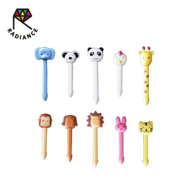 China 3.5-6.5cm Food Grade ABS Resin Kids Bento Food Pick Cute AnimalFruit Viable Fork for sale