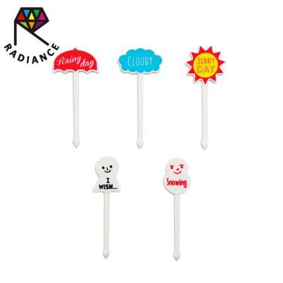 China Christmas Disposable Plastic Food Picks Kids Food Pick Cute Snowman Food Pick for sale