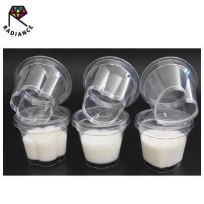 China Disposable Cute Plastic Pudding Cup Ice Cream Cup Jelly Cup With PET Cap for sale