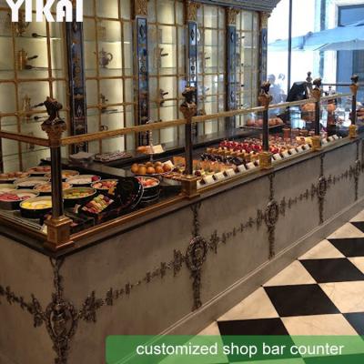 China Coffee Shop Customized Milk Tea Wine Coffee Shop Bar Counter Design Bubble Tea Shop Equipment Food Kiosk for Mall Store Decoration for sale