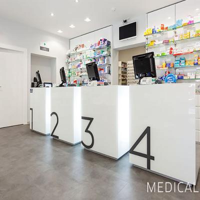 China Wooden Competitive Price Pharmacy Shop Display Cabinets Retail Store Counter Design Pharmacy Display Furniture Medical Cabinets For Medical Shop Decoration for sale