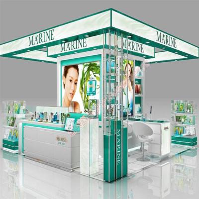 China China Cosmetic Customized Display Design Modern Wood Cosmetic Perfume Display Cabinet Counter For Shop Stand Shelf Make Up for sale