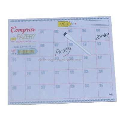 China Custom Magnetic Blank Board, Magnetic Fridge Magnetic Message Board Calendar Monthly Planner 30x20cm or Custom for sale