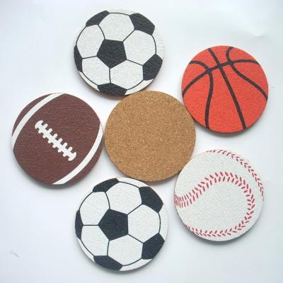 China Viable Amazon Hot Sale Soccer Basketball Golf Cork Coffee Drink Coaster, Disposable Beer Coaster for sale