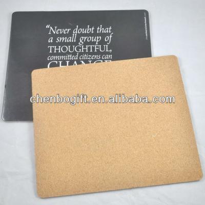 China OEM Design Cardboard Cork Sustainable Place Mat, Kitchen Printed Design Cardboard Cork Table Mat Gray Cork Mat Pad for sale