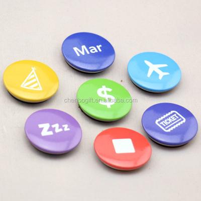 China Shape OEM Printed Set Mini Round Magnetic Button Badge, Tin Magnet Buttons, Round Badge Fridge Magnet for sale