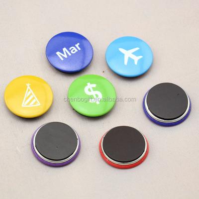 China Shape Mini Cute Round Tin Magnets For Fridge , Metal Magnet Button Badge for sale