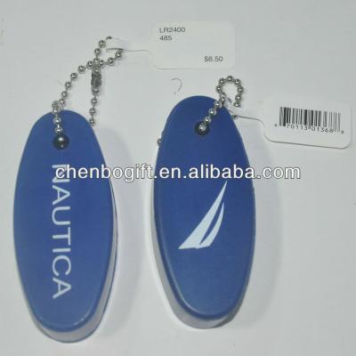 China OEM Oval Foam PU Foam Boat Float Keychains, Crush PU Keychains, Float Key Indicator for sale