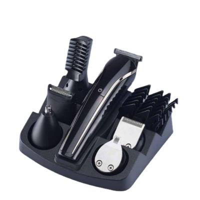 China IPX6/Stainless Steel Blade 6 in 1 Multifunctional Waterproof LED Trimmer Set Stainless Color Men's Rechargeable Electric Shaver for sale