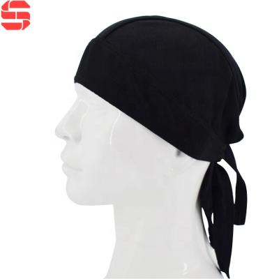 China Fashionable Wholesale Custom Breathable Wave Do Rag Black Doo Rag High Quality Skull Skull Cap Dew Rag Hat Pirate Hat for sale