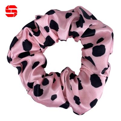 China Wholesale Women's Chiffon Scrunchies Sublimation Printing Logos Velvet Satin Ties Scrunchie Fashionable Custom Silk Tie Cover Hair Scrunchies for sale