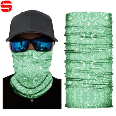 China Outdoor Activities Wholesale Headwear Recycling Multifunctional Tube Warmer Paisley Camouflage Neck Cuff Tubular Bandanas for sale